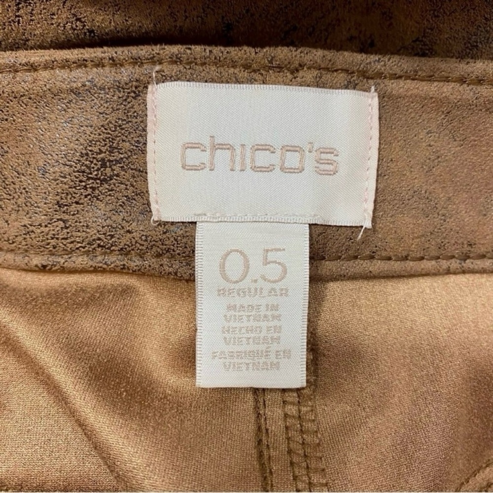 Chicos Brown Leather Pants - Picture 7 of 8